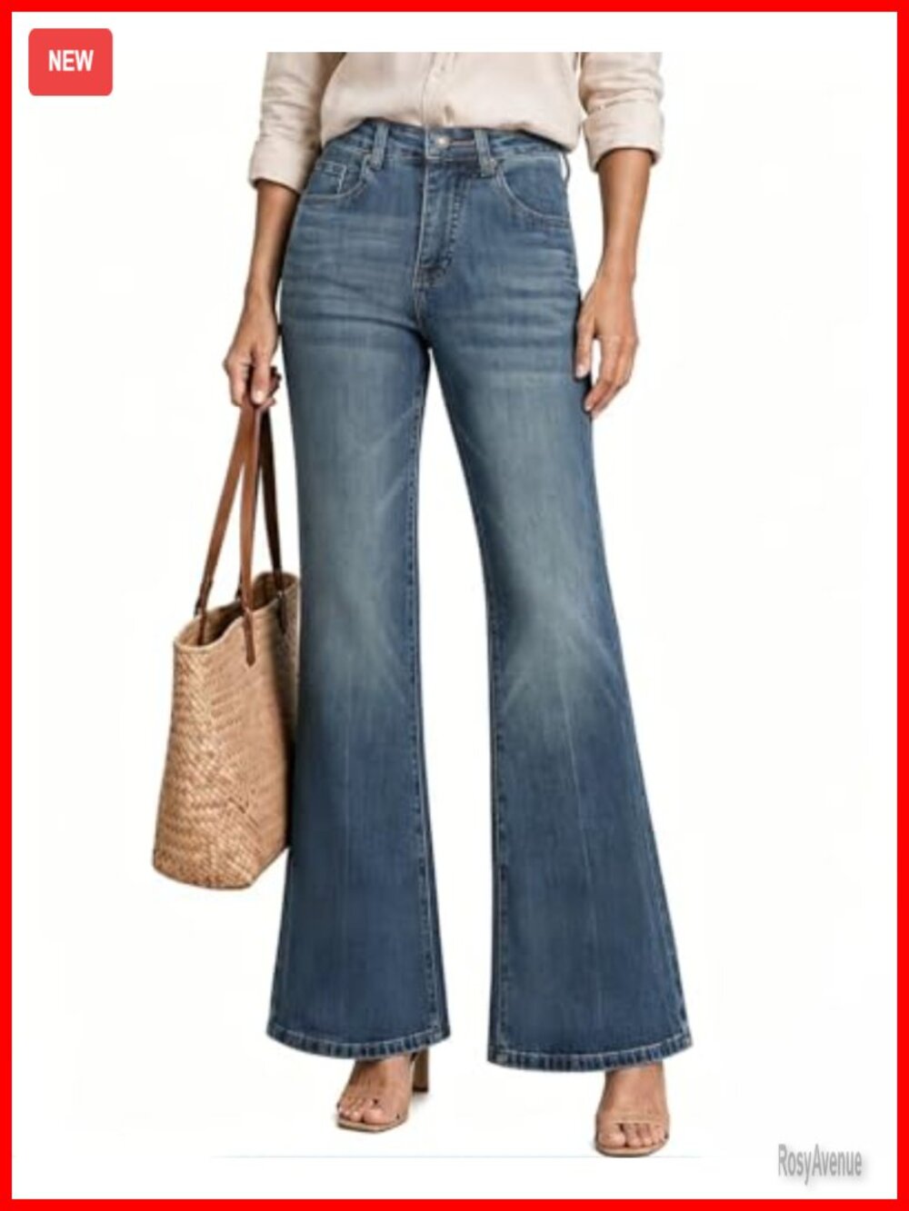 High Waisted Bell Bottom Flare Jeans Stretchy Bootcut Denim Pants